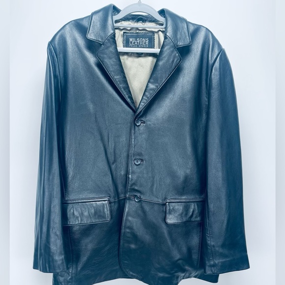 Wilsons Leather Other - Wilsons Leather Pelle Studio Men's Linen Leather Jacket Pocket Black Size XL
